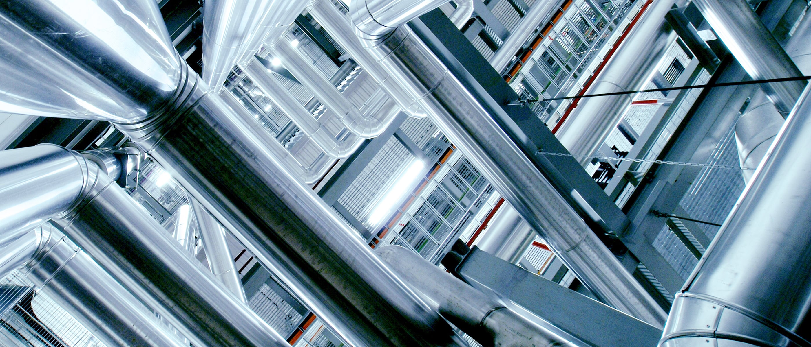 Industrial piping system in a pharmaceutical manufacturing environment